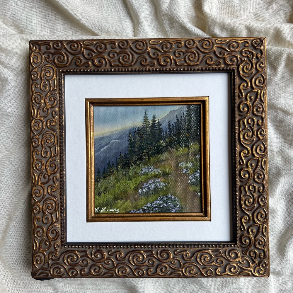 “August Never Ends” Ornate Gold Framed Landscape Painting
